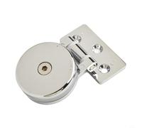 Charnière de douche en verre sans cadre à 180 degrés en alliage de zinc pour porte de salle de bain de 5 à 12 mm, support mural chromé et pince de fixation d'étagère en verre, (charnière latérale