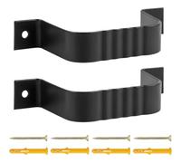 Charnière de gouttière robuste - 2 jeux de sangles en métal avec supports - Noir pour tonte de pelouse
