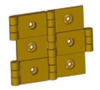 Charnière de paravent 60 x 30 mm acier laitonné MONIN 428570