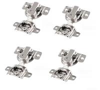 Charnière de placard à amortissement hydraulique silencieuse, charnière de porte dissimulée réglable 3D pour ouverture vers l'intérieur, acier laminé à froid avec fermeture tampon lisse, argent (4)