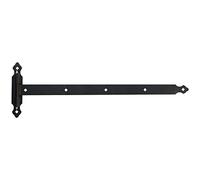 Charnière de portail avec charnières en T - 800 mm - Plaque de 230 mm - Noir