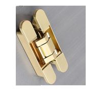 Charnière de porte à 180 degrés, charnière en croix invisible réglable for portes pliantes d'espaces commerciaux, pièces secrètes, aménagements intérieurs(Gold,6.5x1.2in)