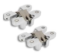 Charnière de porte cachée, lot de 2 charnières de porte, pliable à 180 degrés, accessoires de quincaillerie en alliage de zinc pour armoire, placard, boîte en bois (L)