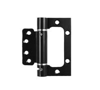 Charnière de porte carrée à roulement à billes en acier inoxydable - Charnière de porte invisible à fermeture automatique sans rainurage - Fermeture à ressort automatique (noir, 12,7 cm)
