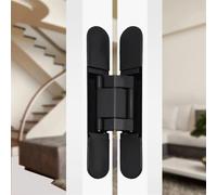 Charnière De Porte D'armoire Charnière cachée de porte en bois d'oscillation intérieure 180 degrés battant 3D bout à réglable matériel charnière invisible d'alliage Zinc Pour La Garde-Robe(Black,G80)