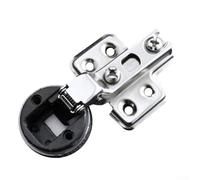 Charnière de porte d'armoire de 26 mm pour charnières d'armoire, matériel de verre à vin, plastique et fer, support fixe de 84 x 32 mm, noir argenté (grand coude)