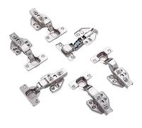 Charnière de porte d'armoire hydraulique en acier laminé à froid, support de porte de meuble silencieux, installation fixe, amortissement(Fixed-silver B straight arm)