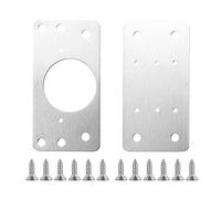 Charnière de porte de placard de cuisine - Support de fixation plat en acier inoxydable pour protéger les ferrures de porte - Supports de réparation pour portes pliantes