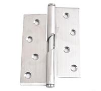 Charnière de porte en acier inoxydable 52 x 75 mm pour porte intérieure de salle de bain WC Ouverture à gauche ou à droite Finition brossée (10,2 cm Levage à droite)
