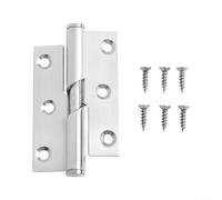 Charnière de porte en acier inoxydable 52 x 75 mm pour porte intérieure de salle de bain WC ouverture gauche ou droite Finition brossée (3" à droite)
