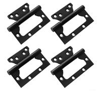 Charnière de porte en acier inoxydable à fermeture amortie sans rainure silencieuse et robuste pour placard de cuisine, armoire, meubles de salle de bain, 75 mm-125 mm (noir, 125 mm)