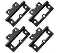 Charnière de porte en acier inoxydable à fermeture amortie sans rainure silencieuse et robuste pour placard de cuisine, armoire, meubles de salle de bain, 75 mm-125 mm (noir, 75 mm)