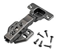 Charnière de porte en acier laminé à froid électrodéposé, noir gunmetal, 1,2 mm d'épaisseur, ouverture 110°, fermeture en douceur, réglable