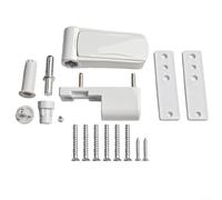 Charnière de porte en aluminium - Réglable en 3D - Clôture silencieuse - Pour portes à double vitrage - Profil fin - Blanc