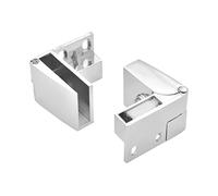 Charnière De Porte En Verre À Fermeture Automatique Alliage Zinc, 1 Paire, Sans Perçage, Pince Cadre, Matériel Monté Sur Le Côté, Accessoires Meubles(Silver)