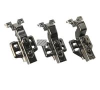 Charnière de porte en verre avec cadre aluminium étroit, 10 pièces, for armoire à vin, garde-robe, fermeture douce, pistolet mat, noir, or(Gun Black,Half Overlay)