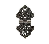 Charnière de porte en verre, charnières d'armoire à fermeture douce, 2 pièces, fleur creuse en alliage Vintage, métal, bout for boîte de bricolage(Black)