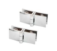 Charnière De Porte En Verre, Clip Double Face Sans Trou, En Acier Inoxydable, Pinces De Verre For Placard, 0/90/180 Degrés, 2 Pièces Facile à Installer(180 degrees)