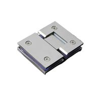 Charnière de porte en verre en acier inoxydable 304 noir, charnière moulée de précision à 180 degrés for porte de douche sans cadre(Shiny)