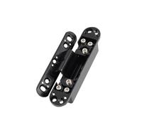 Charnière de porte Invisible latérale cachée, 2 pièces, ouverture intérieure en bois et acier inoxydable, croix dissimulée 60KG(Black)
