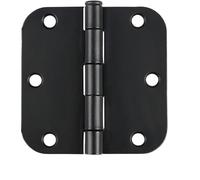 Charnière de porte pliante ronde, standard, for porte intérieure de chambre à coucher, contrôle de quincaillerie(Black-2Pcs)