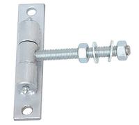 Charnière de porte réglable - Filetage M10 L105 mm - Revêtement par poudre - Avec tôle à visser