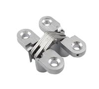 Charnière de porte réversible à fermeture automati Lot de 2 charnières invisibles en acier inoxydable avec vis for portes croisées, meubles pliants et plans travail