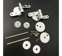 Charnière de rechange en métal pour lunette WC avec mécanisme de libération rapide et jeu de vis pour lunette de WC standard Finition argentée