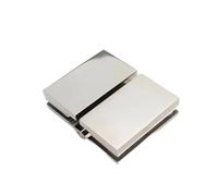 Charnière de salle bain en verre for douche, moulage précision, épaisse, mobile, acier inoxydable 304, noir, 180 degrés pour Porte(Silver)