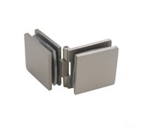 Charnière de serrage en laiton pour porte de douche en verre trempé compatible avec 8 panneaux de 12 mm et profil carré pour plus de stabilité (brossé)