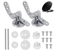 Charnière De Siège De Toilette Siège De Toilette Standard, Wc Abattant Clipsable, Finition Chrome, Compatibles Avec Les Sièges En Bois MDF, Ensemble De 2 Avec Kit De Montage Complet Toilet Seat Fixing