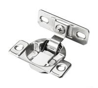 Charnière dissimulée argentée avec technologie d'amortissement hydraulique silencieuse et vis réglables 3D pour un alignement précis sur les portes d'armoire de cuisine modernes en acier (2)