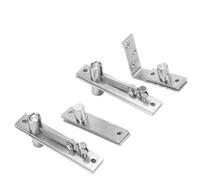 Charnière en acier inoxydable, 1 pièce, plaque d'acier gauche, charnière de positionnement supérieure et inférieure, axe de terre, arbre rotatif secret(Plane Heaven and Earth axis)