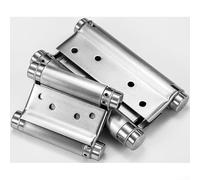 Charnière en acier inoxydable avec double ressort pour portes bidirectionnelles, fermeture automatique et résistance de roulement réglable pour différents types de portes (4 pouces)