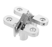 Charnière en Croix Invisible pour Porte Pliante, Acier Inoxydable | Alliage de Zinc Argenté, Installation Facile, pour Portes D’armoires et Portes Secrètes
