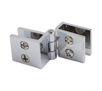 Charnière en verre de douche sans cadre à 90 degrés, construction moulée de précision, compatible avec les panneaux de verre de 8 mm, 10 mm, 12 mm, aspect argent poli (90 degrés)