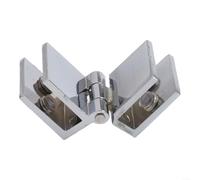 Charnière en verre de douche sans cadre à 90 degrés, construction moulée de précision, compatible avec les panneaux de verre de 8 mm, 10 mm, 12 mm, aspect argent poli (180 degrés)