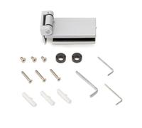 Emuca - Charnière pour porte en verre avec garniture, charnière horizontale avec embout de 40mm, pour porte de 8-12mm, aluminium et acier, gris métallique