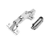 Charnière hydraulique 175 degrés - 2 pièces, fermeture douce et silencieuse for portes d'armoires, acier nickelé de qualité supérieure, avec vis incluses(Detachabhalf Overlay)