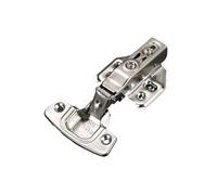 Charnière hydraulique à fermeture douce for portes d'armoires, dispositif à clipser sans perçage, superposition complète, en acier inoxydable 304, 1 pièce(No Cover)