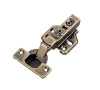 Charnière hydraulique d'armoire en acier inoxydable, 2 pièces, Super muette, charnières de porte de placard, noyau en cuivre, amortisseur, tampon plus proche(Half-Overlay)