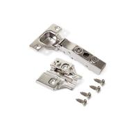 Emuca Charnières 1011107 Lot de 20 Ø35 mm 100° semi-applique embases à visser réglage excentrique