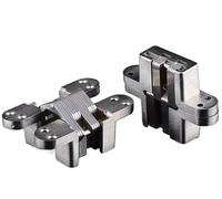 Charnière invisible, Charnières de porte dissimulées en acier inoxydable 304, 4 tailles, 2 pièces(25x117mm)