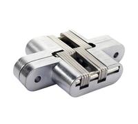 Charnière invisible for armoire, charnière pivotante à 180 degrés, boîte en bois, charnière cachée dissimulée, mortaise, finition satinée avec vis(No. 3 Hinge)