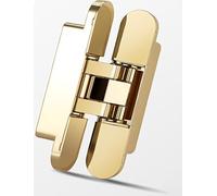 Charnière invisible for porte en bois/pliante, pivot silencieux à 180 degrés, quincaillerie invisible for portes intérieures secrètes(Gold,15x2.5cm)