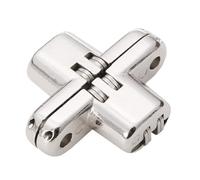 Charnière Invisible, matériau en alliage de zinc à 180 degrés, couleur nickel, charnière Invisible for porte pliante(Nickel 2 pcs)