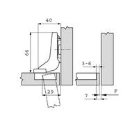 Charnières invisibles pour portes encastrées clip top 107° grand coude à visser - BLUM - CHA75T175