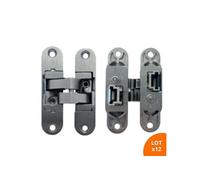 Charnière invisible - Zamac - Réglable - Gauche - 95X23/6