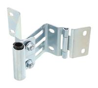 Charnière Métal Argenté pour Porte de Garage Sectionnelle, Double | Trous de Fixation Standard, Support de Galet Intégré, Structure Épaissie Anti-Affaissement pour Portes Aluminium et Entrepôts