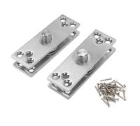 Charnière Pivotante de Porte en Acier Inoxydable Robuste, Rotative à 360 Degrés, Ensemble pour Bibliothèque en Verre, Portes Invisibles, Argent Brossé, 2 Pièces